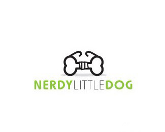 nerdy little dog标志设计