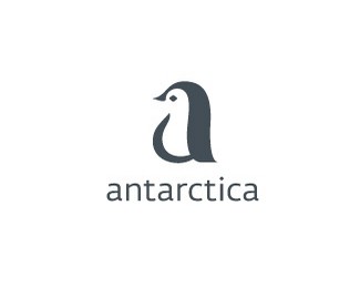 antarctica南极洲企鹅标志设计